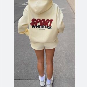 Brand new White Fox SPORT Graphic Cream Hoodie Size S/M